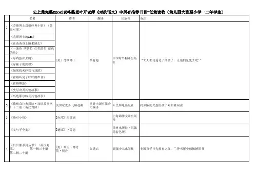 史上最全最详细Excel 叶开《对抗语文》书单