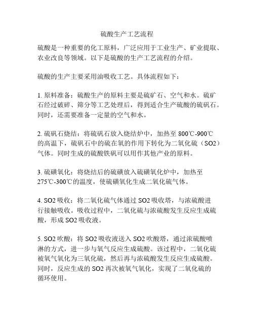 硫酸生产工艺流程