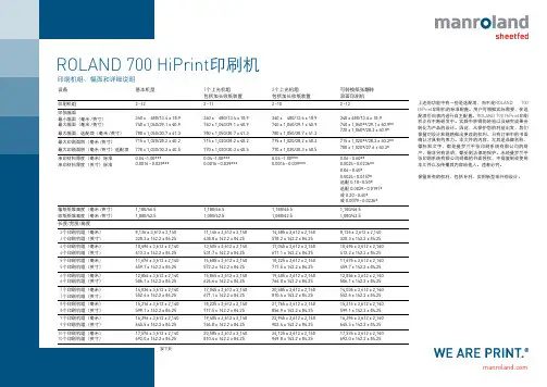 ROLAND 700 HiPrint印刷机 说明书