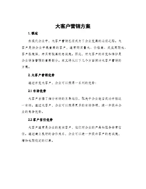 大客户营销方案