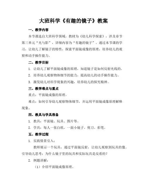 大班科学《有趣的镜子》教案