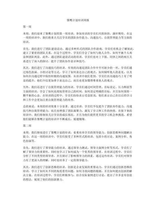 雏鹰计划培训周报