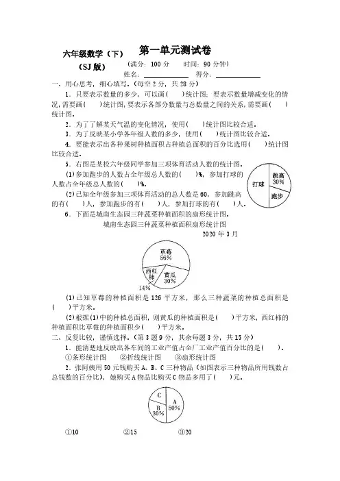 2020-2021新苏教版小学数学6六年级下册全册试卷集(附答案)