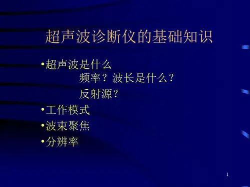 超声波诊断仪的基础知识 PPT课件