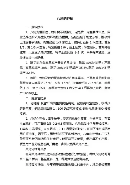 八角的种植