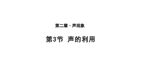 人教版八年级物理上册第二章第3节 声的利用  课件 (共16张PPT)