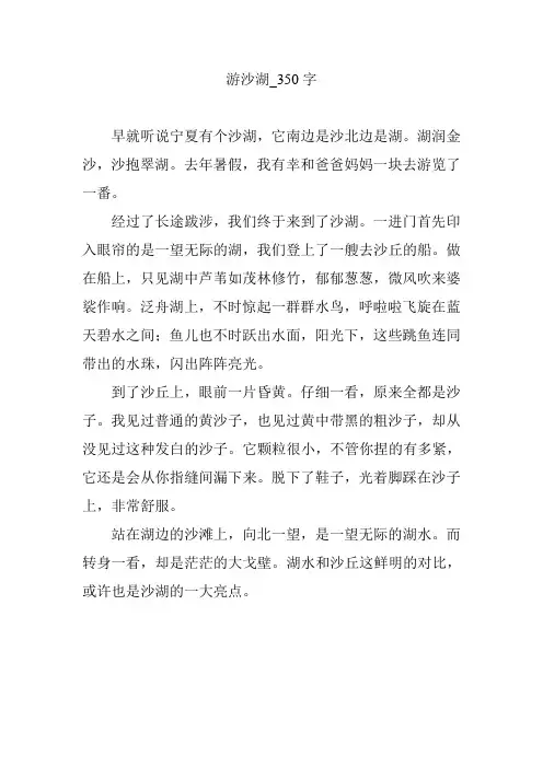 游沙湖_350字