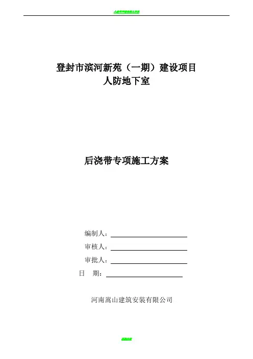 人防 后浇带施工方案