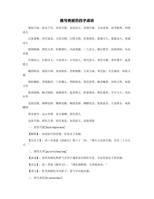 描写美丽的四字成语