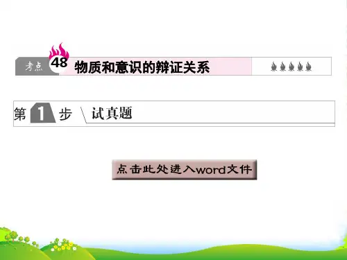 版高中政治A版一轮复考点复习课件：考点48 物质和意识的辩证关系