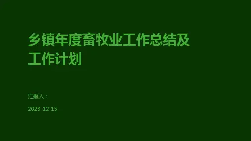 乡镇年度畜牧业工作总结及工作计划