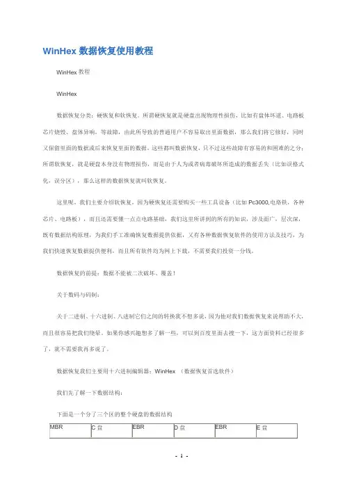 U盘-WinHex数据恢复使用教程
