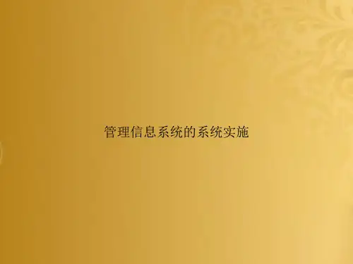管理信息系统的系统实施