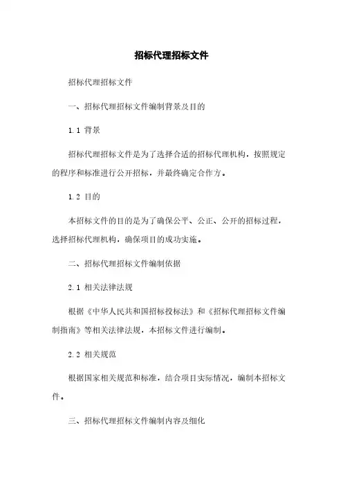 招标代理招标文件