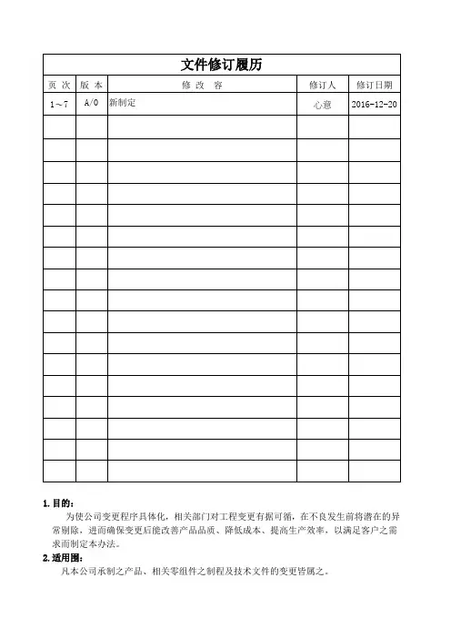 4M变更管理程序文件
