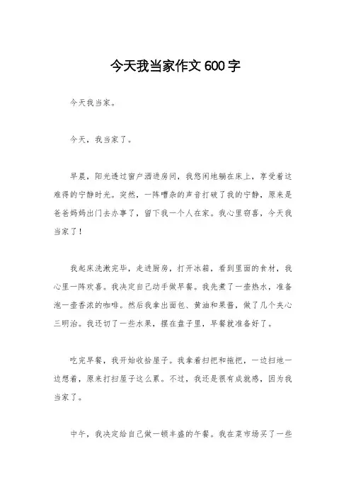 今天我当家作文600字