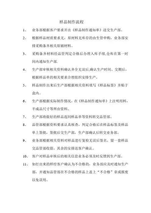 样品制作流程