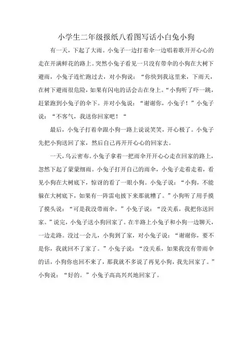 小学生二年级报纸八看图写话小白兔小狗