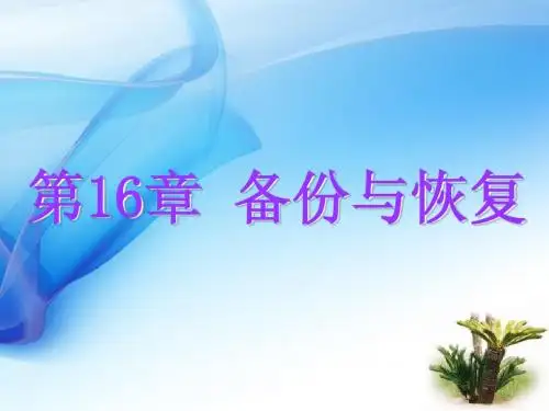 第16章  Oracle备份与恢复