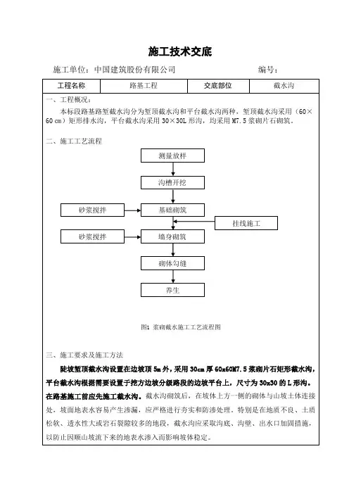 截水沟技术交底