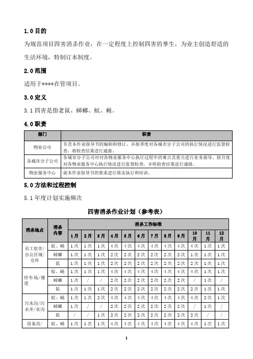 环境四害消杀作业指导书