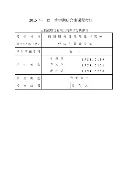 五粮液案例分析报告