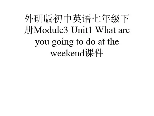 外研版初中英语七年级下册Module3 Unit1 What are you going to do at the weekend课件