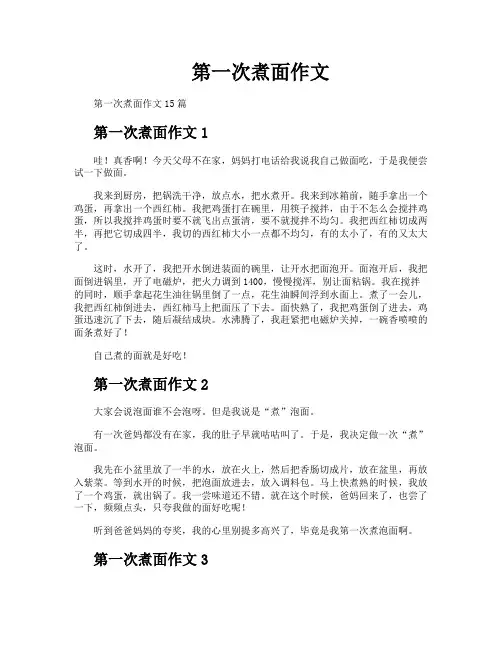 第一次煮面作文