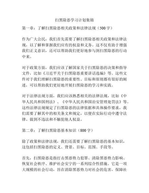 扫黑除恶学习计划集锦