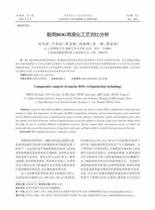船用BOG再液化工艺对比分析