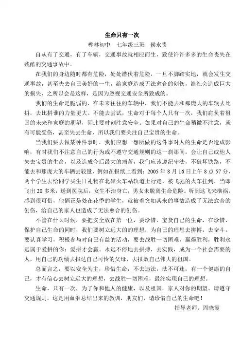 生命只有一次