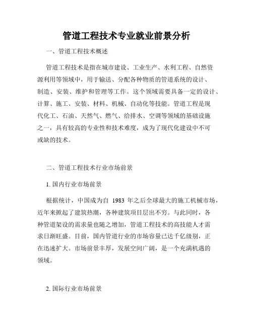 管道工程技术专业就业前景分析