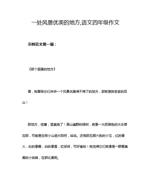 一处风景优美的地方,语文四年级作文