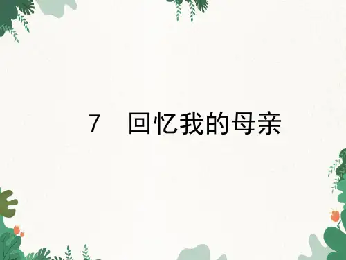 《回忆我的母亲》ppt课件