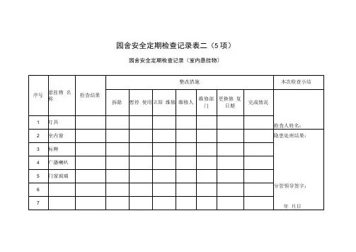 园舍安全定期检查记录表二5项