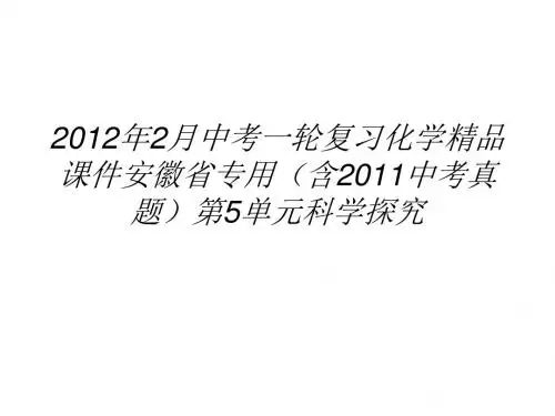 2012年2月中考一轮复习化学精品课件安徽省专用(含2011中考真题)第5单元科学探究