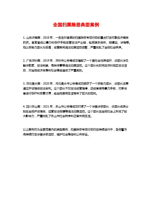 全国扫黑除恶典型案例
