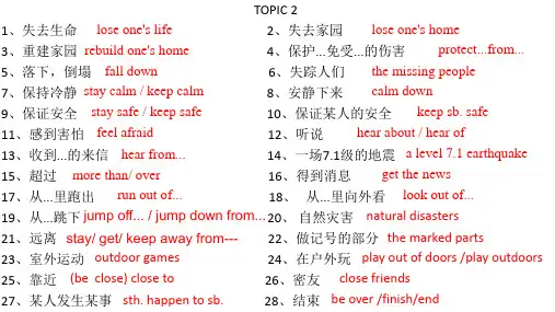 仁爱英语八年级知识点梳理UNIT4 TOPIC 2