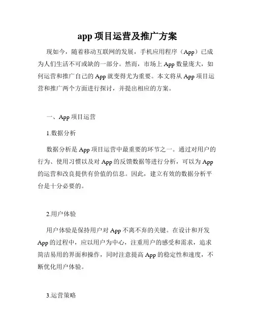 app项目运营及推广方案