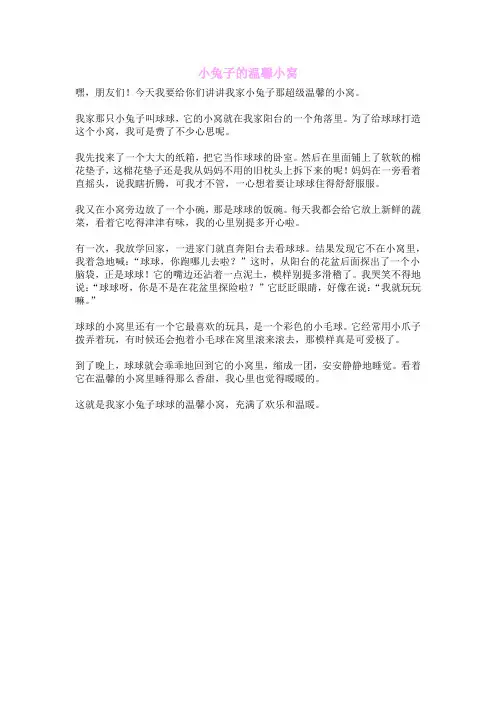 小兔子的温馨小窝