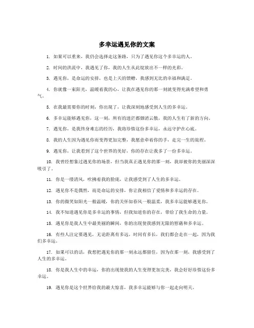 多幸运遇见你的文案