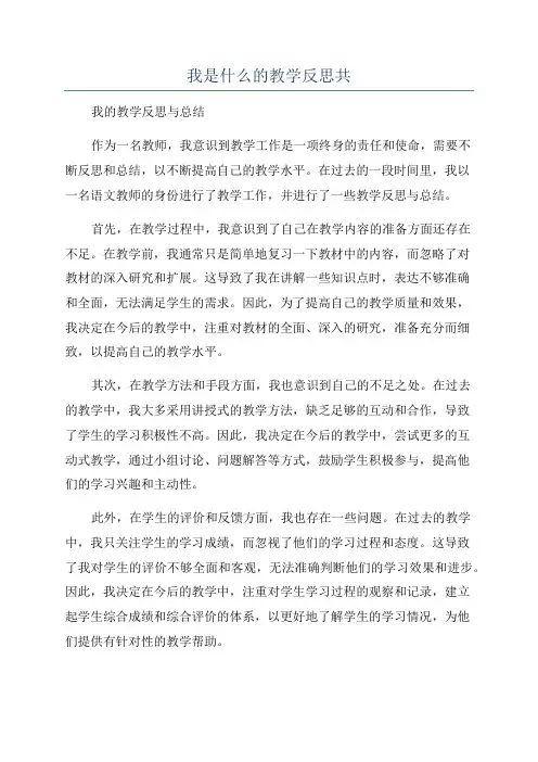 我是什么的教学反思共