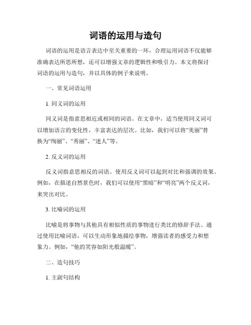 词语的运用与造句