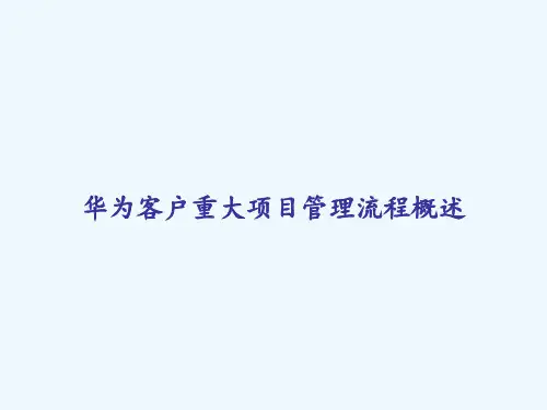 华为客户重大项目管理流程概述 PPT