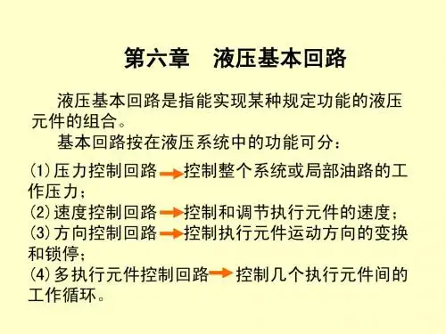 第一节 压力控制回路
