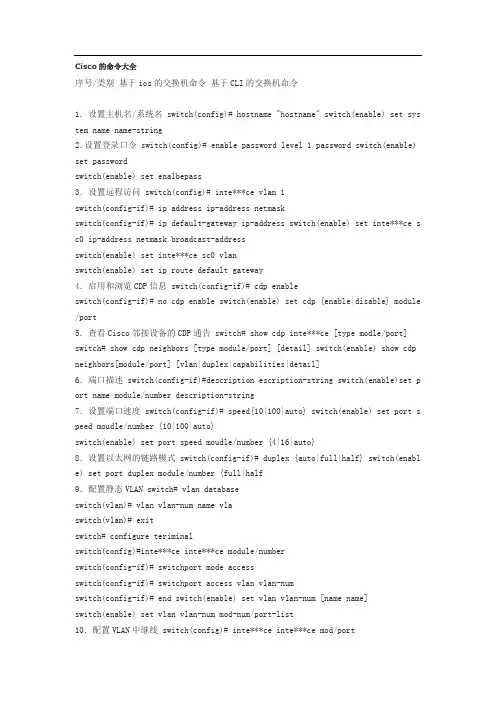 Cisco的命令大全