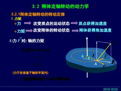 刚体定轴转动的转动定律力矩PPT