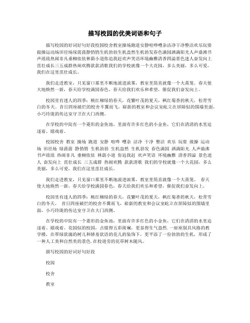 描写校园的优美词语和句子