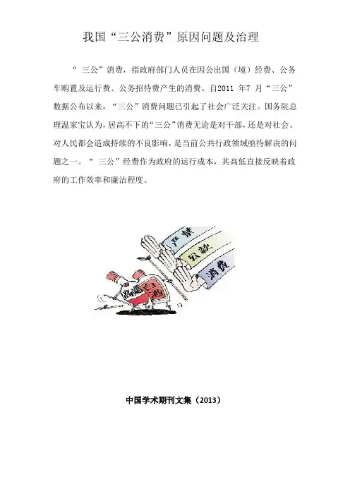 我国“三公消费”原因问题及治理