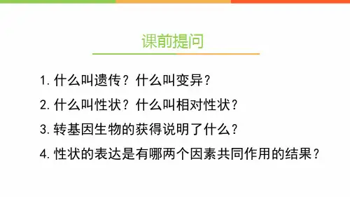 人教版生物八年级下册课件7-2-2基因在亲子代间的传递(共31张PPT)